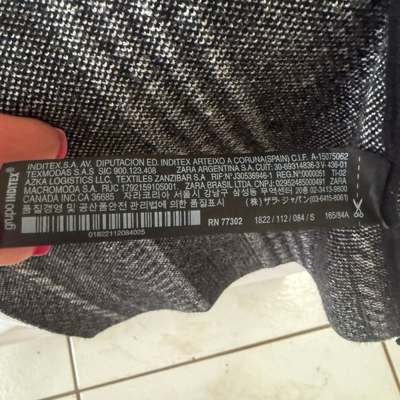 ZARA KNIT Striped Geometric Maxi Cardigan Sweater Jacket Women S Black White - Picture 5 of 11